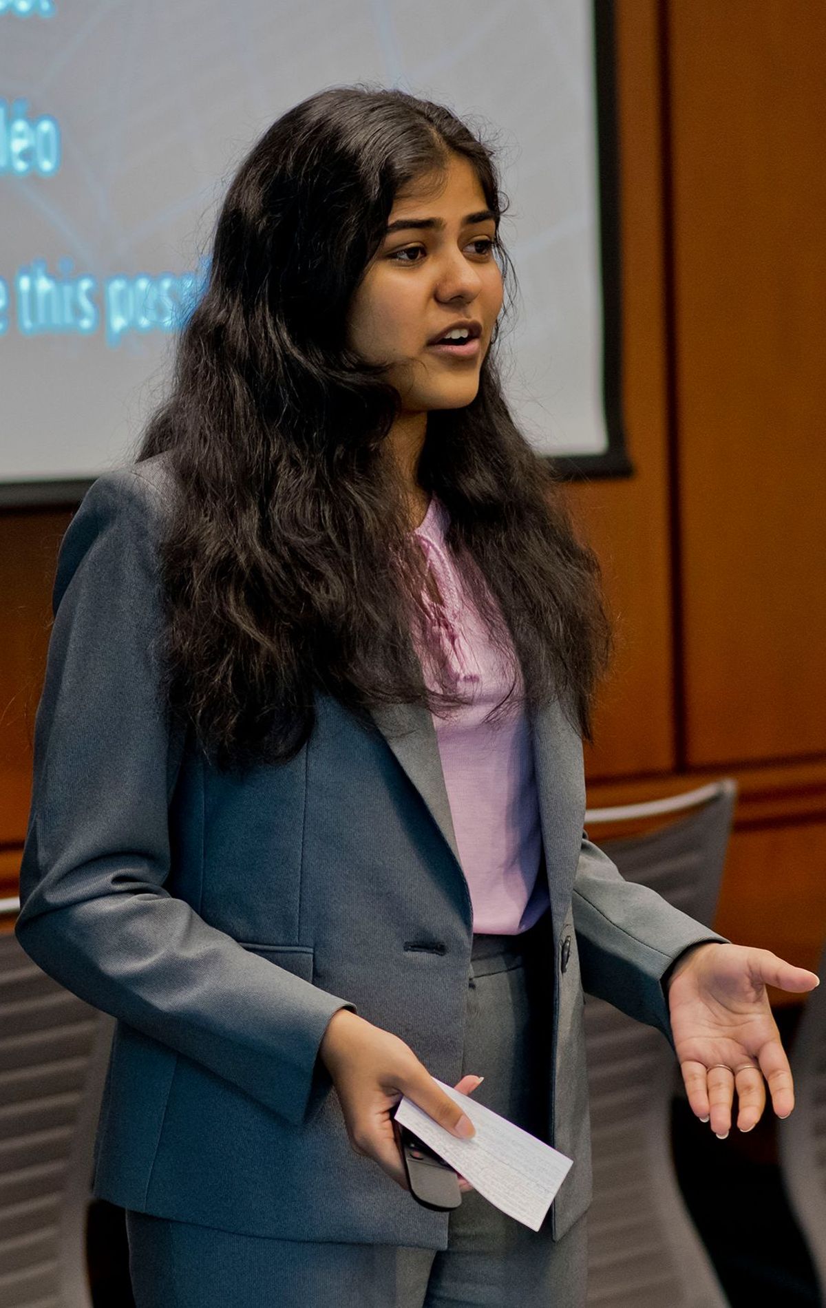 Student giving a speech