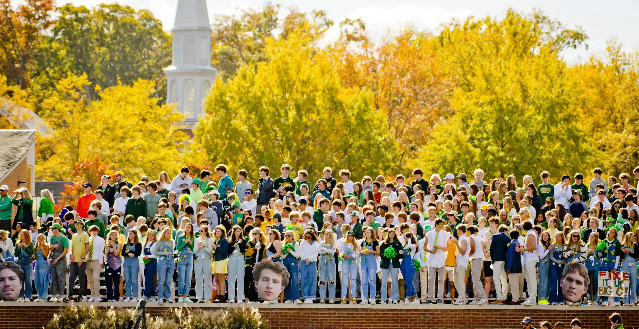 Upper school students celebrating