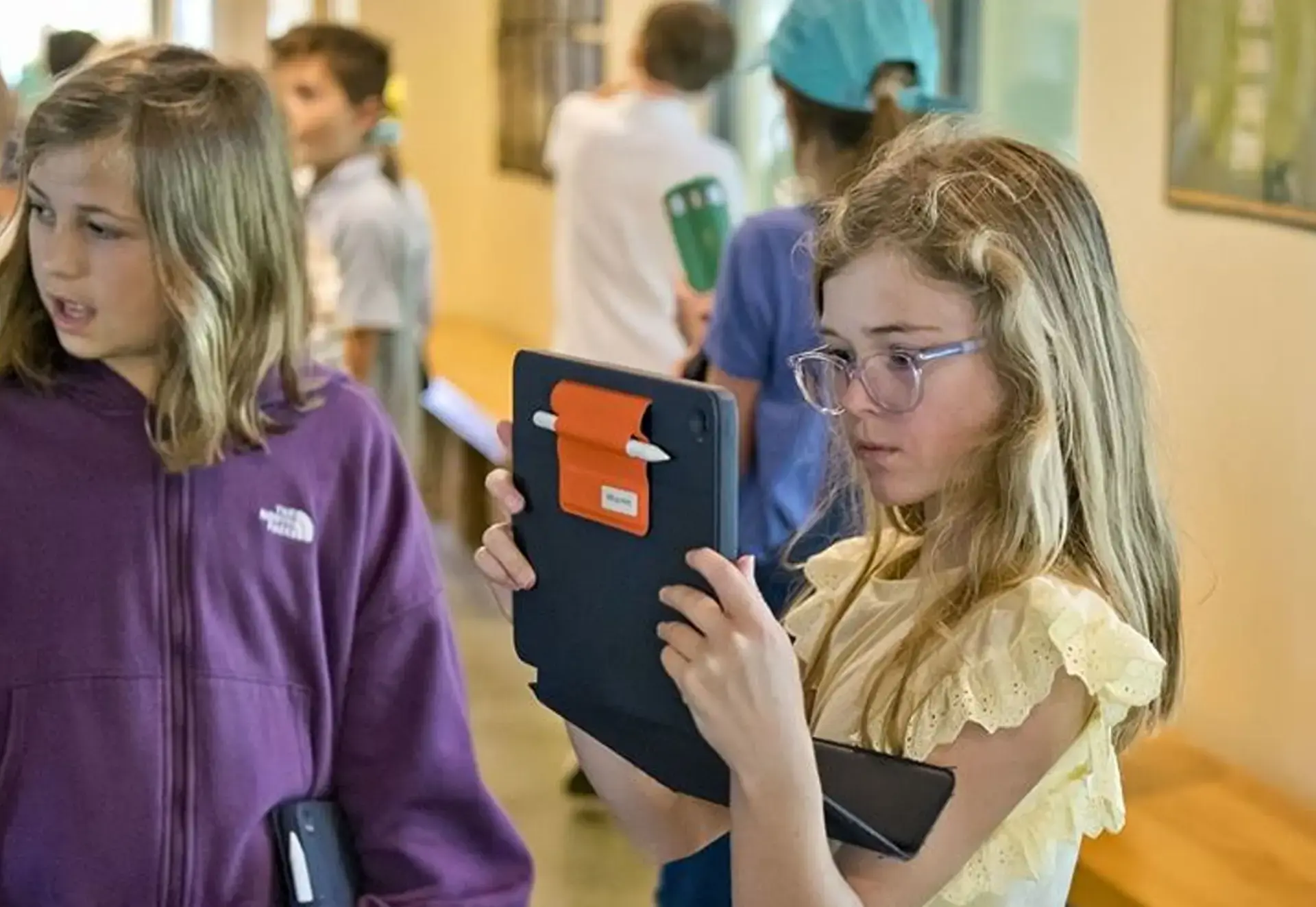 Student using a tablet