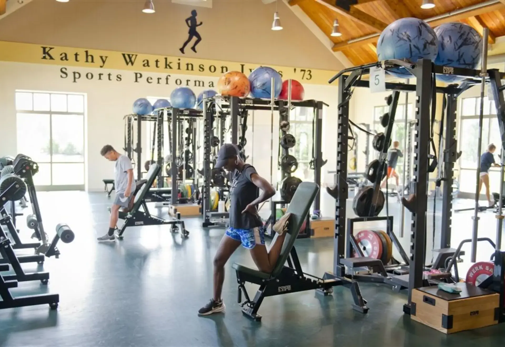 students training in the gym