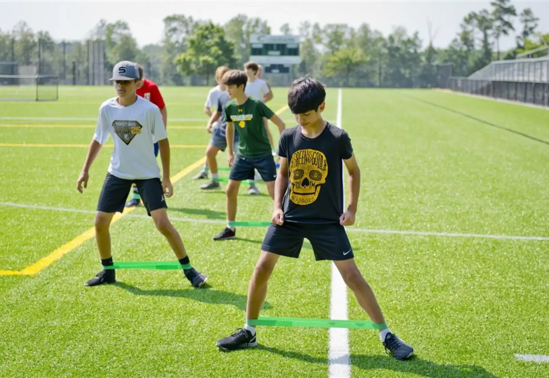 Students exercising outdoors