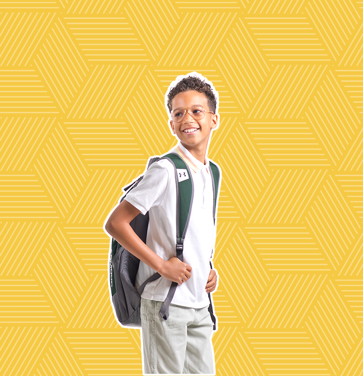 Middle school student smiling